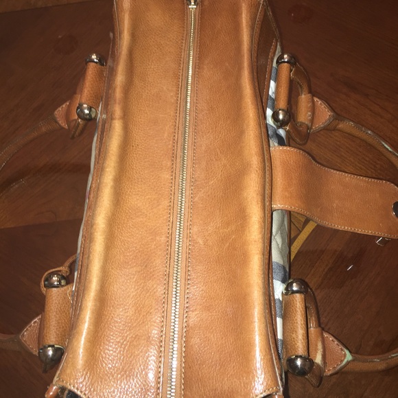 Burberry Chestnut Leather Quilted Manor Satchel - Picture 5 of 9